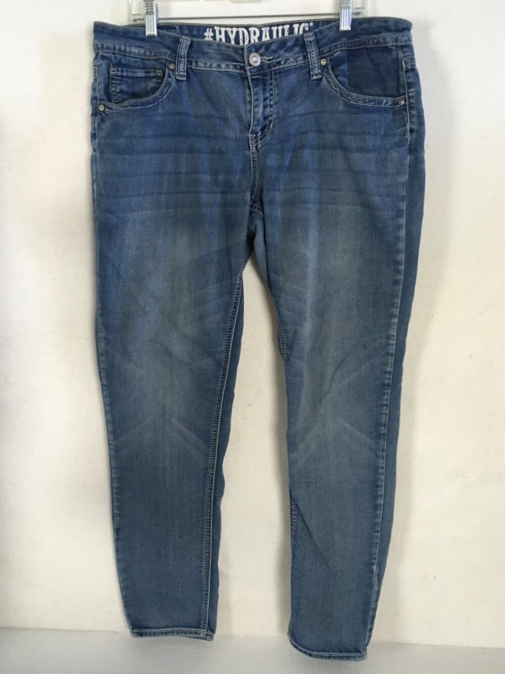 Hydraulic Jeans Women Size 15/16 Blue Lola Curvy Mid Rise Skinny Embroidered